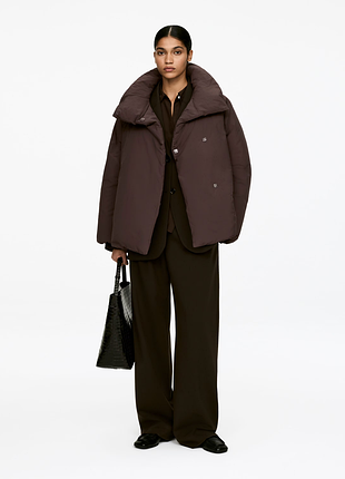 Пуховая куртка с высоким воротником arket 1238490004