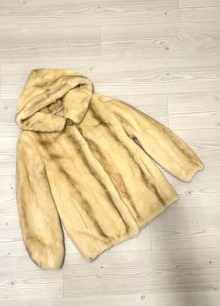 Шуба норковая, короткая, автоледи, светлая pelliccia furs, р. хs-s