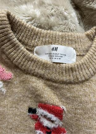 Теплий светр новорічний h&m 3