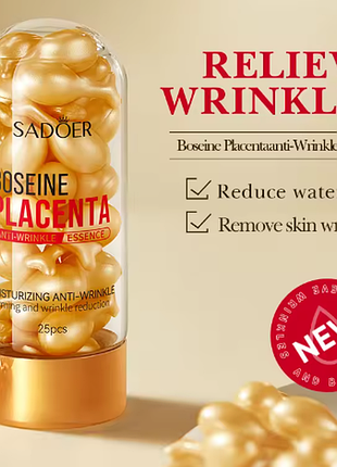 0302068 есенція для обличчя  з плацентою sadoer boseine placenta anti-wrinkle essence 340мг 25 капсул