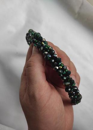 Обруч из бусин, ободок из бусин, обруч из бусин, обруч обшит бусинами