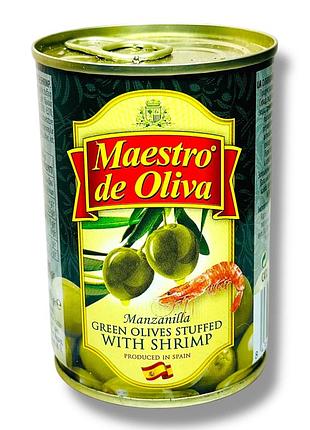 Оливки с креветкой maestro de oliva 280 грамм