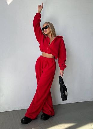 Женский теплый спортивный костюм двойка двухсторонний флис