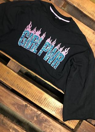 Женская хлопковая кофта (свитшот) с вышивкой и пайетками h&m (эйч энд эм мрр идеал оригинал разноцветная)