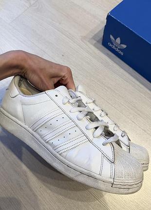 Шкіряні білі кеди adidas superstar 8.5 uk новые белые кеды адидас суперстар