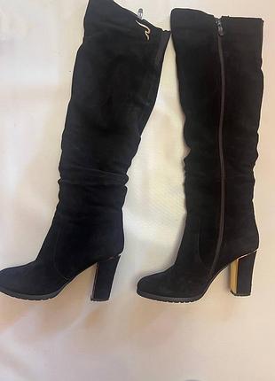 Чоботи високі ботфорти натуральна замша