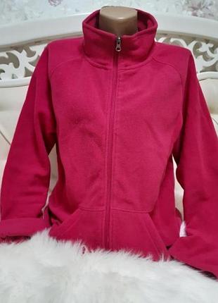 Кофта флисовая нв молнии, малинового цвета