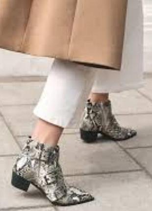 Новые женские ботинки с змеиным принтом
