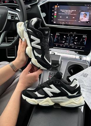 Женские кроссовки new balance 9060 prm black white распродаж