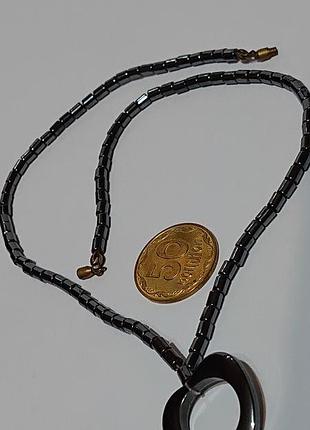 Колье натуральный камень гематит ожерелье бусы намисто кольє