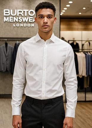 Рубашка мужская burton menswear london белая размер s полиэстер хлопок