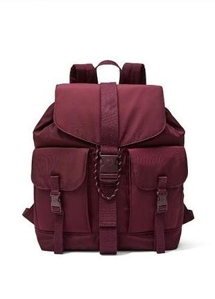 Большой бордовый нейлоновый рюкзак victoria’s secret