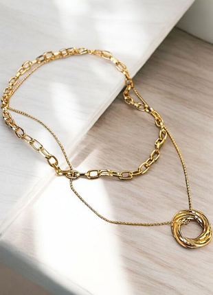 Багатошарова підвіска в золоті