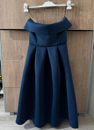 Сукня вечірня жіноча темно-синя asos розмір s-m