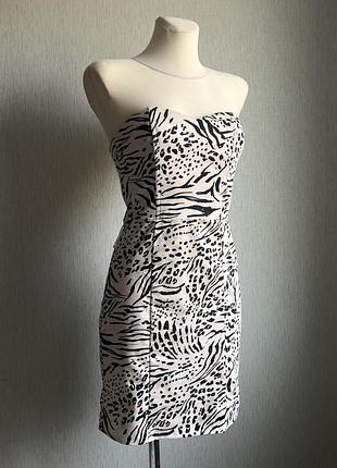 Сукня з відкритими плечима абстрактній принт h&m