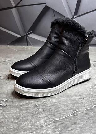 Мужские зимние ботинки люкс качества ботинки кожа мутон меховая стелька ботинки
