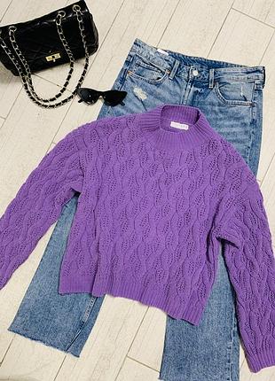 Жіночий  мʼякий теплий светр в розмірі m в фіолетовому кольорі