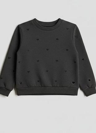 Черный свитшот h&amp;m для девочки