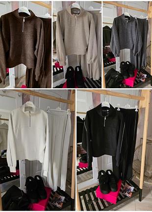 В'язка-рубчик теплий костюм для дівчинки