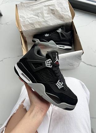 Стильные кроссовки jordan 4 retro se black canvas