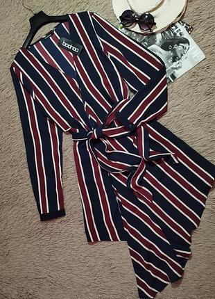 Красивое асимметричное платье с поясом на запах/платье