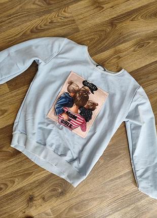 Свитшот с рисунком мама с детьми