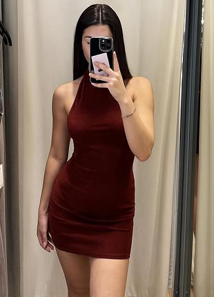 Сукня плаття міні з відкритою спинкою pull and bear