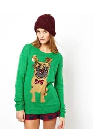 Жіночий різдвяний светр із паєтками asos uk14 eur 42