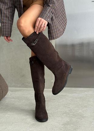 Сапоги женские замша