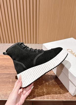 Зимові високі кеди з натуральної замші та хутра