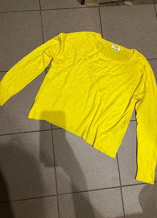 Xs s zara лонгслив свитер светр жовтий желтый кроп топ  вкорочений укороченный