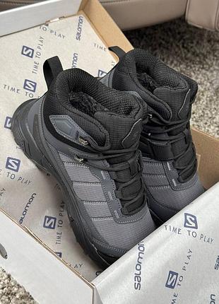Мужские кроссовки salomon x ultra 4 mid fur grey black