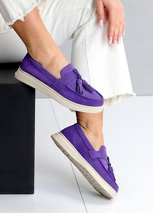 Лоферы "liana" натур. замша фиолетовый 23705