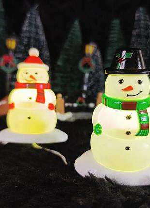 Лед светильник снеговики декор рождественский
