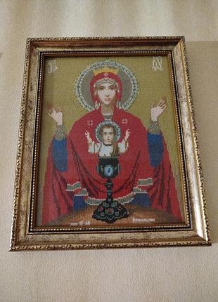 Ікона божа матір вишивка