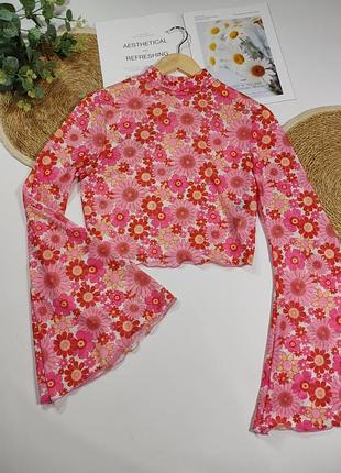 Лонгслів в сіточку в розмірі м в стилі 70-х, ретро-стиль