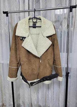 Теплая дубленка в хорошем состоянии, 48 размер