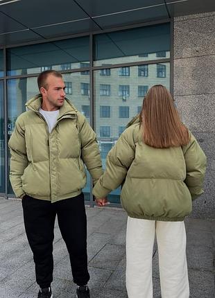 Пуховик fear of god essentials khaki хакі зимовий