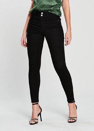 ⚫ джинсы v by very (новые) - женские, классические, скинни, черные | высокая посадка | размер s (uk 8 / 26)