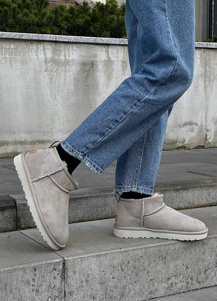 Угги ugg ultra mini light grey 4