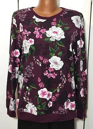 Свитшот в цветочный принт р.l