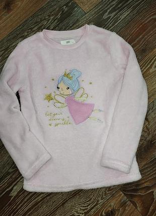 Пижамная плюш. кофтина на 8-9 лет