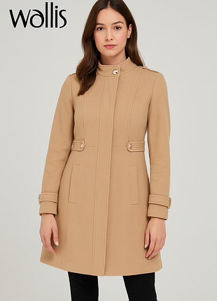 Пальто женское бежевого цвета на пуговицах от бренда wali's m
