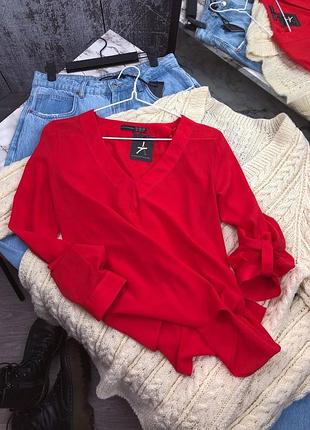 Шифоновая красная блуза