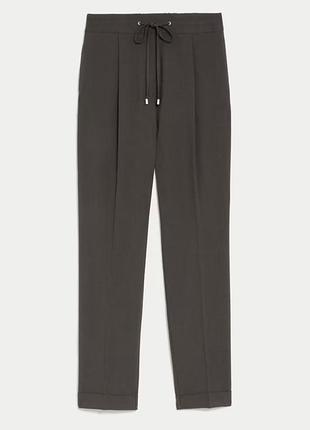 Брюки штани сірі класичні штани джогери з зав’язками m&s 12