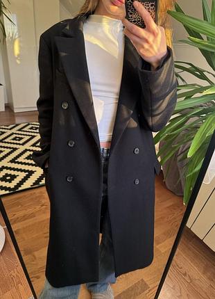 Чорне пальто zara manteco xs