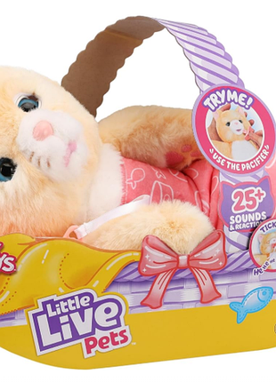 Игрушка little live pets cozy dozys ginger the pet cat, интерактивная плюшевая электронная игрушка-кот с 25+ звуками, мягкие игрушки-кошки перед сном