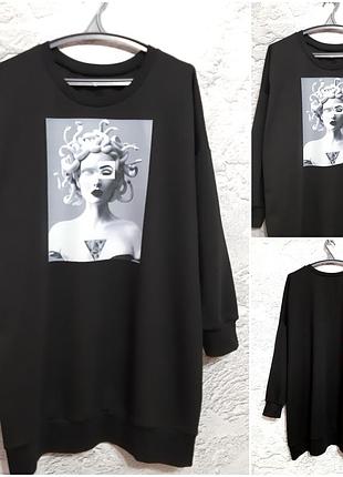 Стильный свитшот большой размер до 170 см бедра