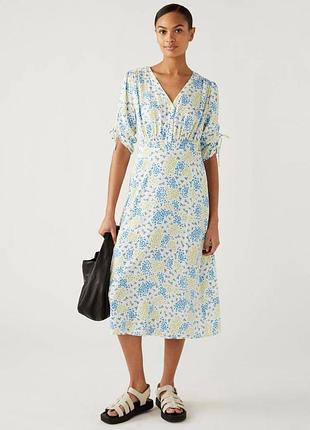 Летнее платье миди с рукавом m&amp;s collection р.м