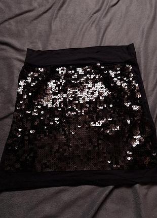 Черная юбка с пайетками ✨